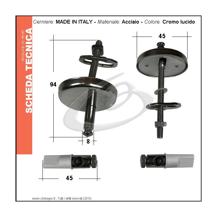 HYDRO HOME Copriwater Con Cerniere Regolabili, Compatibile Con Sanindusa Urb.y, Plastica Termoindurente Antibatterica, Bianco Made In Italy (Chiusura Classica) - 4