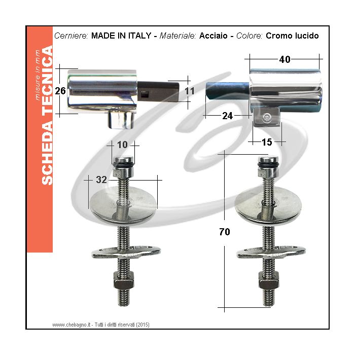 Copriwater per G.S.I. MODO TERMOINDURENTE BIANCO cerniera inox normale o rallentata soft close