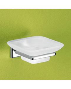 6911 - COLORADO PORTASAPONE CON CONTENITORE IN VETRO SATINATO