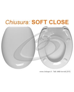 DUNA ARTIGIANATO CERAMICO SEDILE WC TERMOINDURENTE AVVOLGENTE SOFT CLOSE CHIUSURA RALLENTATA COPRIWATER BIANCO