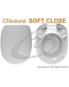 ELEGANCE LAPINO CERAMIC SEDILE WC TERMOINDURENTE SOFT CLOSE CHIUSURA RALLENTATA COPRIWATER BIANCO