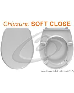 POLO ROCA SEDILE WC TERMOINDURENTE SOFT CLOSE CHIUSURA RALLENTATA COPRIWATER BIANCO