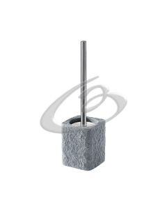 SCOPINO WC CON CIUFFO IN SETOLE ARIES RESINA E SABBIA GRIGIO GEDY AR33