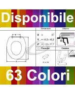 COPRIWATER CETUS BASIC SANINDUSA SOFT-CLOSE - DISPONIBILE IN 63 COLORI - MADE IN ITALY