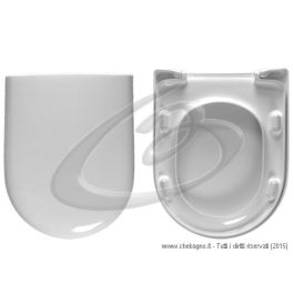Copriwater Sedile WC Come Originale MILK NIC DESIGN - Plastica Termoindurente, Bianco, Made In Italy
