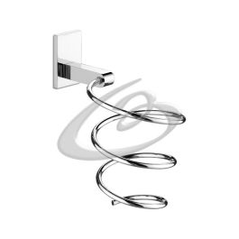 Porta Asciugacapelli GEDY Cromato – Acciaio Inox, Fissaggio Adesivo, Design R&S Gedy, Garanzia 2 Anni, 18,2x10,6x16,3 Cm