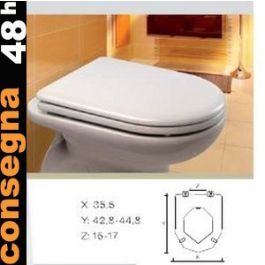 Copriwater Per DOLOMITE ALPINA E QUADRARCO AVVOLGENTE, Termoindurente Bianco, Cerniera Inox Normale O Soft Close, Made In Italy