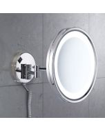 2118 - VINCENT SPECCHIO INGRANDITORE DA PARETE, LUCE A LED, ACCIAIO INOX