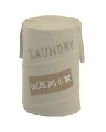 CO3803 - LAUNDRY, CESTO PORTABIANCHERIA IN METALLO, COTONE E POLIESTERE, ECRU'