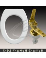 COPRIWATER MINI POZZI GINORI CERNIERA DORATA ORO