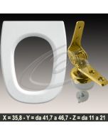 COPRIWATER SQUARE POZZI GINORI CERNIERA DORATA ORO