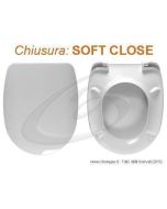 MURANO CERAMICA ALA SEDILE WC TERMOINDURENTE AVVOLGENTE SOFT CLOSE CHIUSURA RALLENTATA COPRIWATER BIANCO