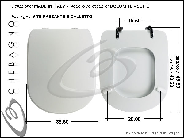 COPRIWATER DOLOMITE SUITE - DISPONIBILE IN 63 COLORI - MADE IN ITALY